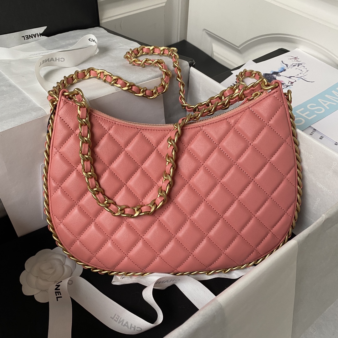 Large Lambskin Hobo Bag AS4368 Pink